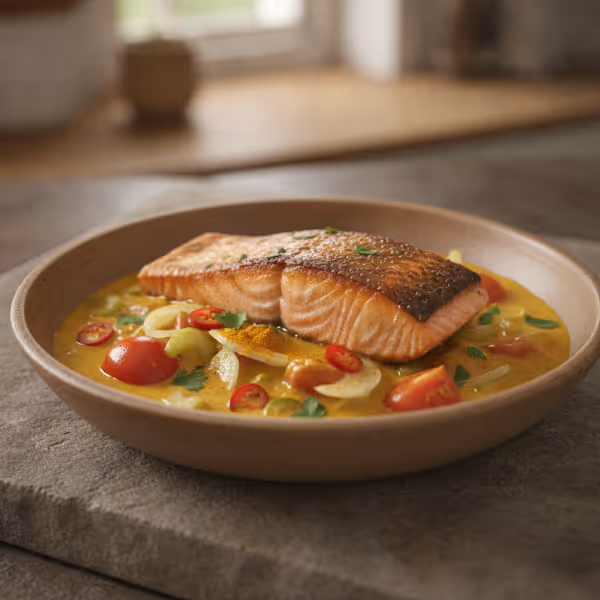 Salmon Fillet with Curry Sauce