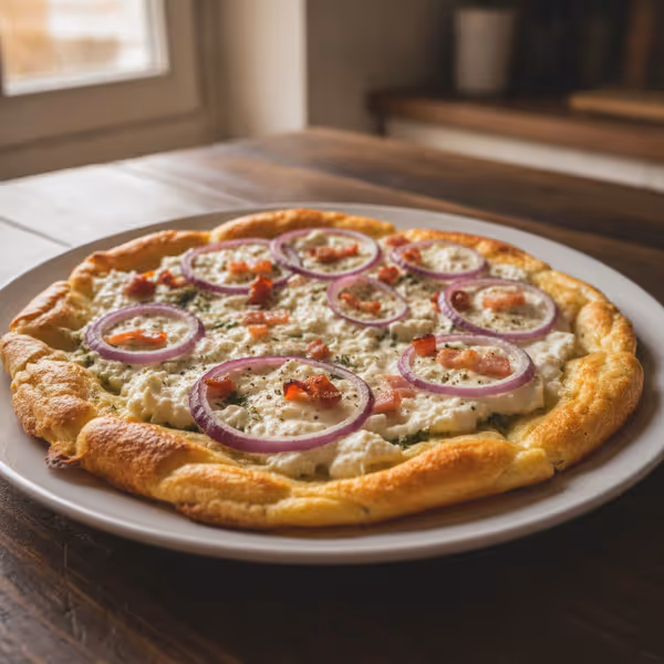 Low carb flammkuchen z oopsie těsta