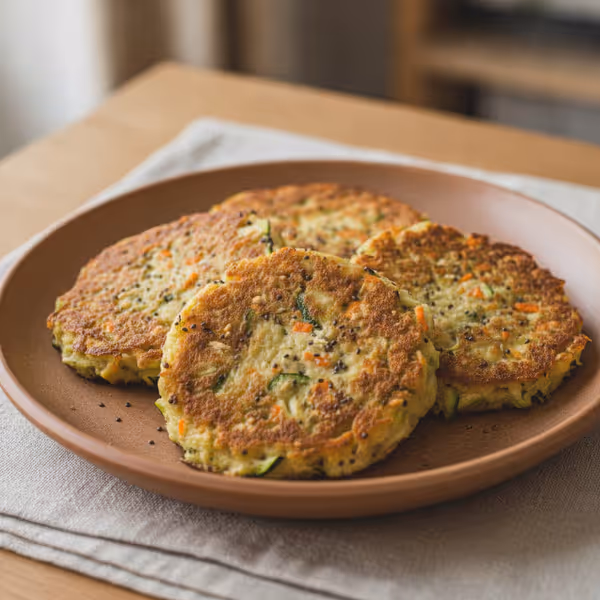 Λαχανοκεφτέδες Low-Carb με κολοκυθάκι και καρότο, έτοιμο για σερβίρισμα