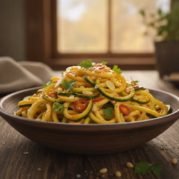 Cukkinispagetti citromos-chilis szósszal
