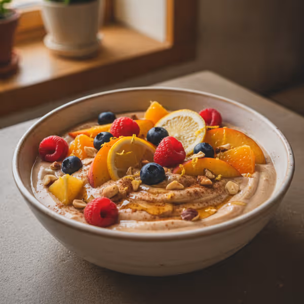 Fahéjas joghurt friss gyümölccsel