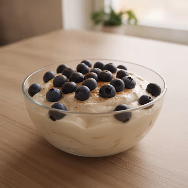 Fehérjés puding sovány túróval és áfonyával