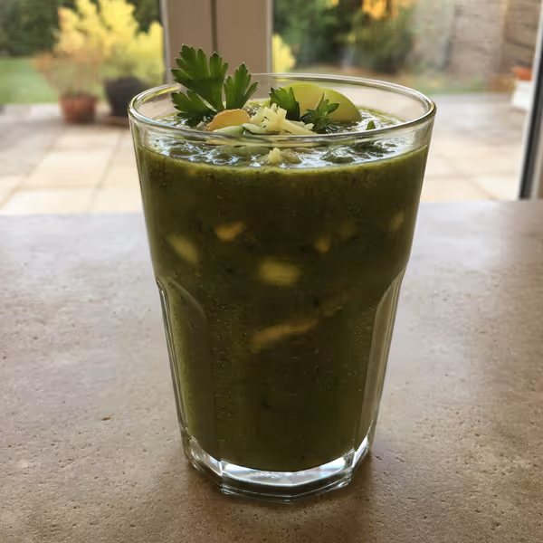 Batido verde com gengibre e salsa