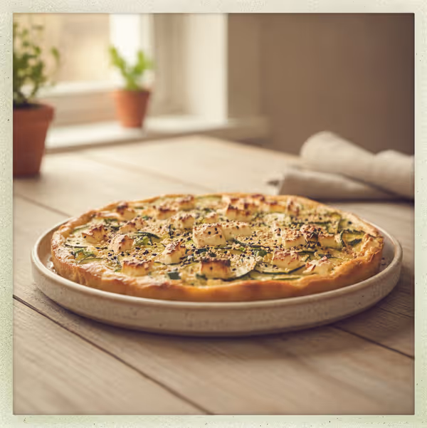 Bolo salgado de courgette e feta