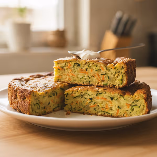 Bolo salgado de courgette e cenoura