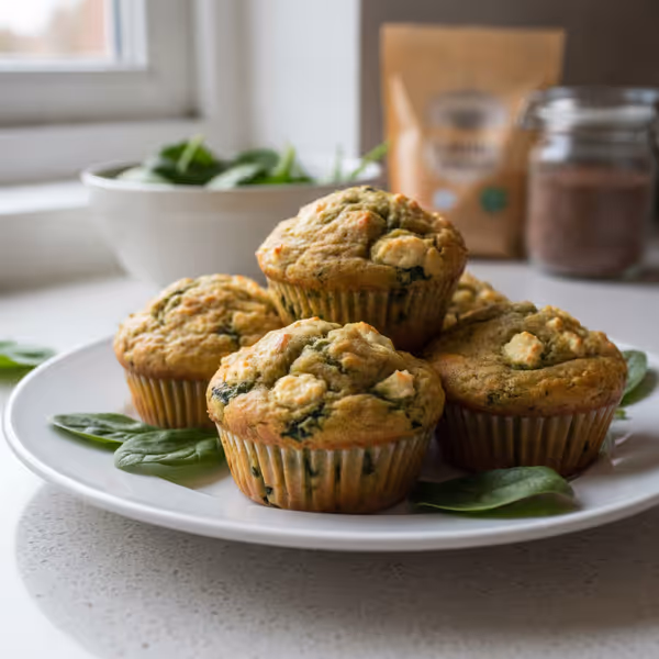 Muffins de Feta e Espinafres