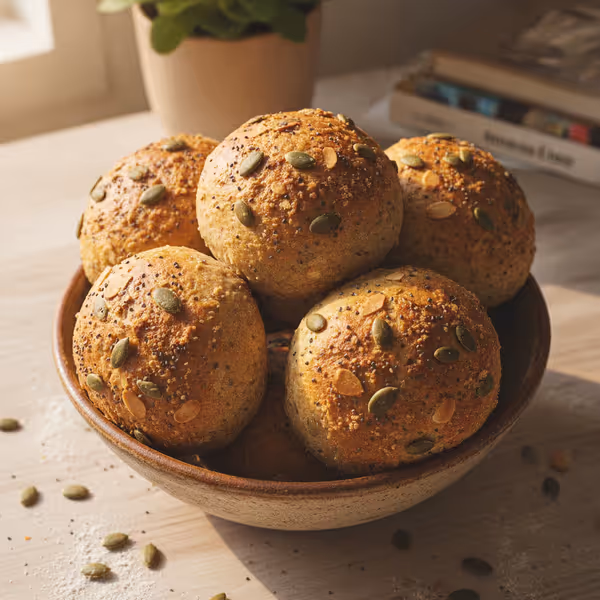 Pãezinhos de Quark e Sementes de Abóbora