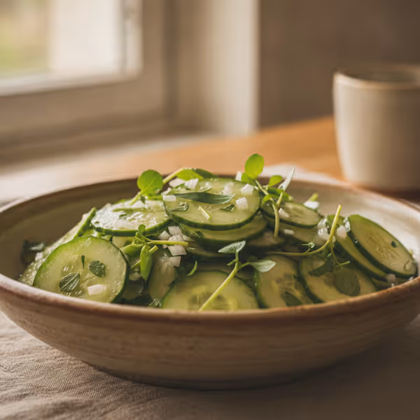Salada de pepino com agrião
