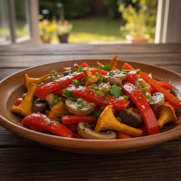 Salada de Pimento e Cogumelos