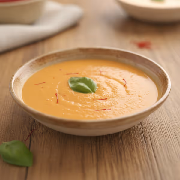 Sopa de pimento com açafrão