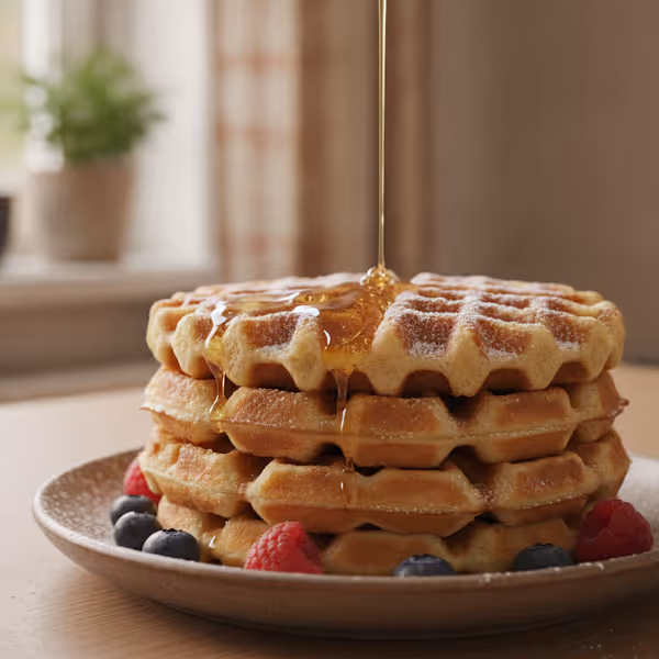 Waffles de queijo quark